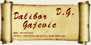 Dalibor Gajević vizit kartica